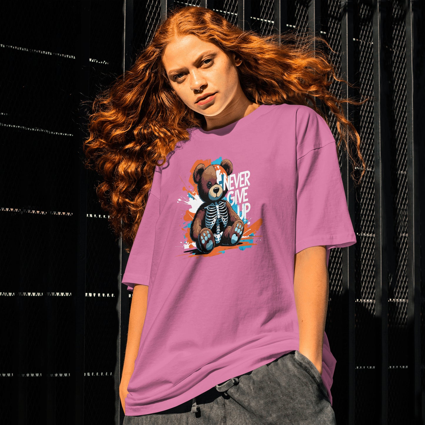 Never Give Up Teddy T-Shirt