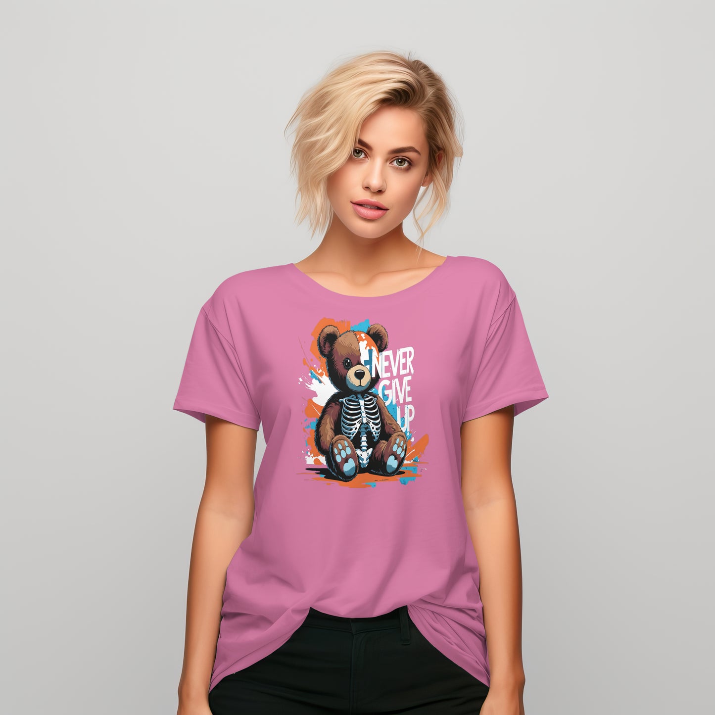 Never Give Up Teddy T-Shirt