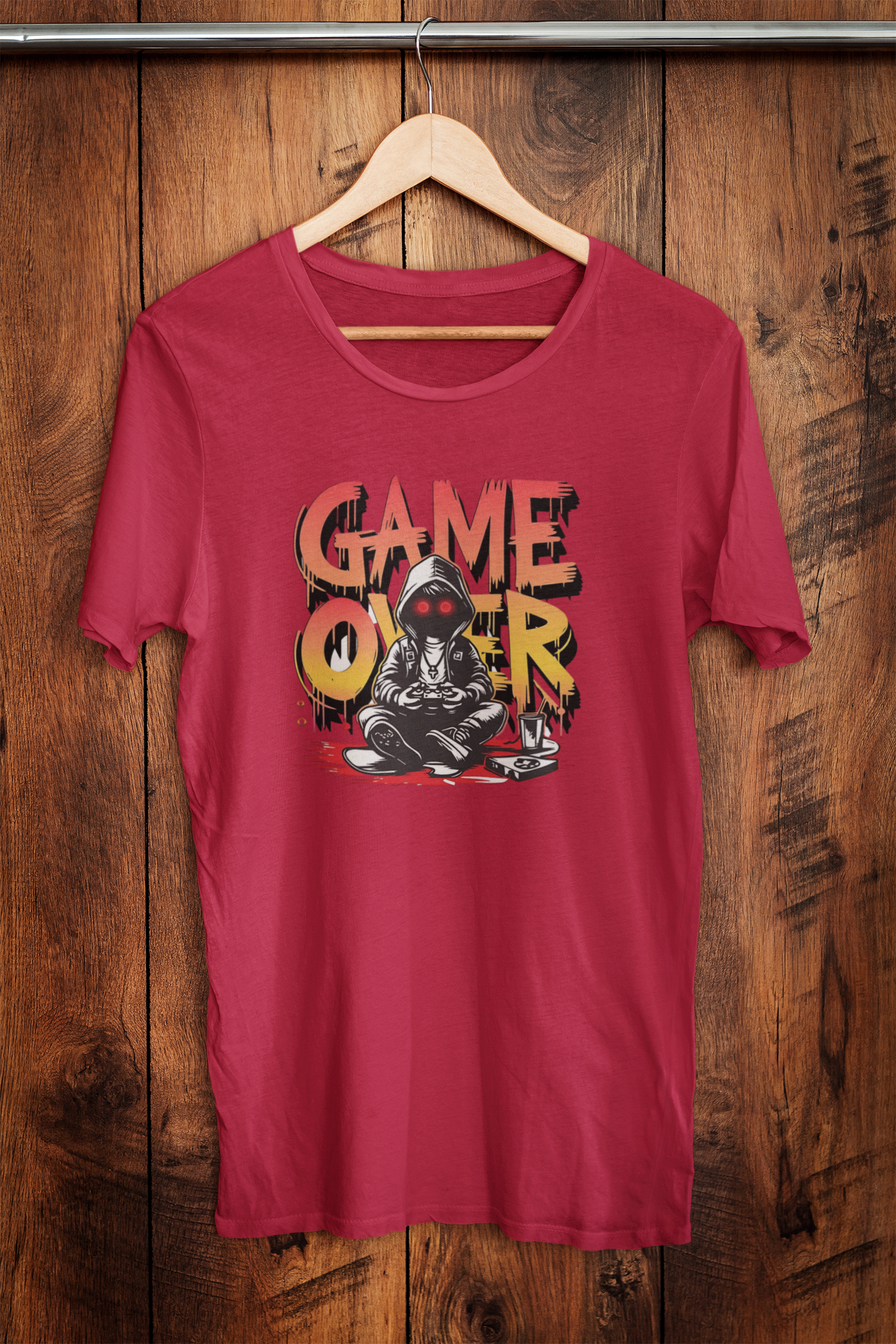 Game Over Premium Unisex T-Shirt mit Rundhalsausschnitt