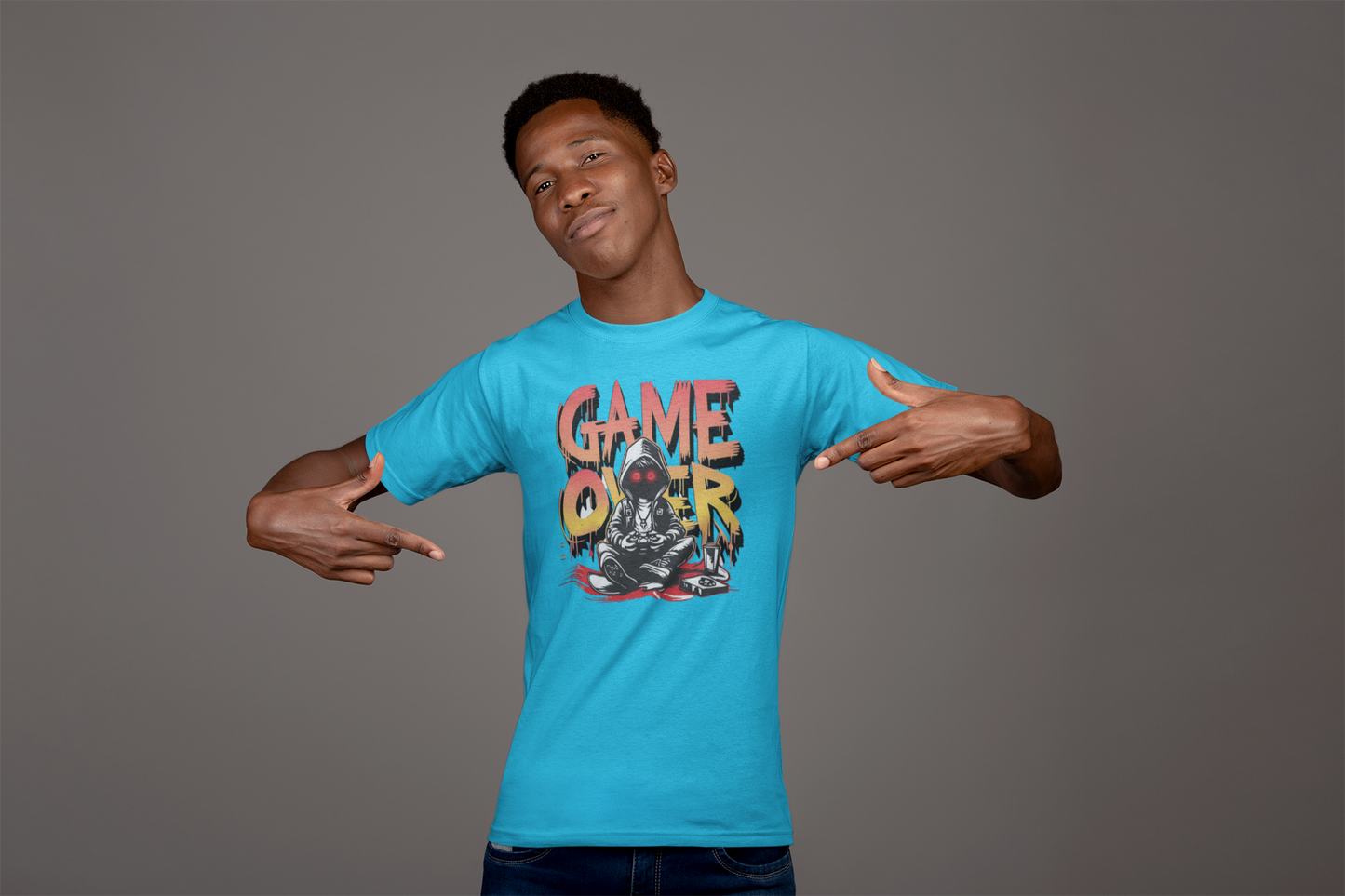 Game Over Premium Unisex T-Shirt mit Rundhalsausschnitt