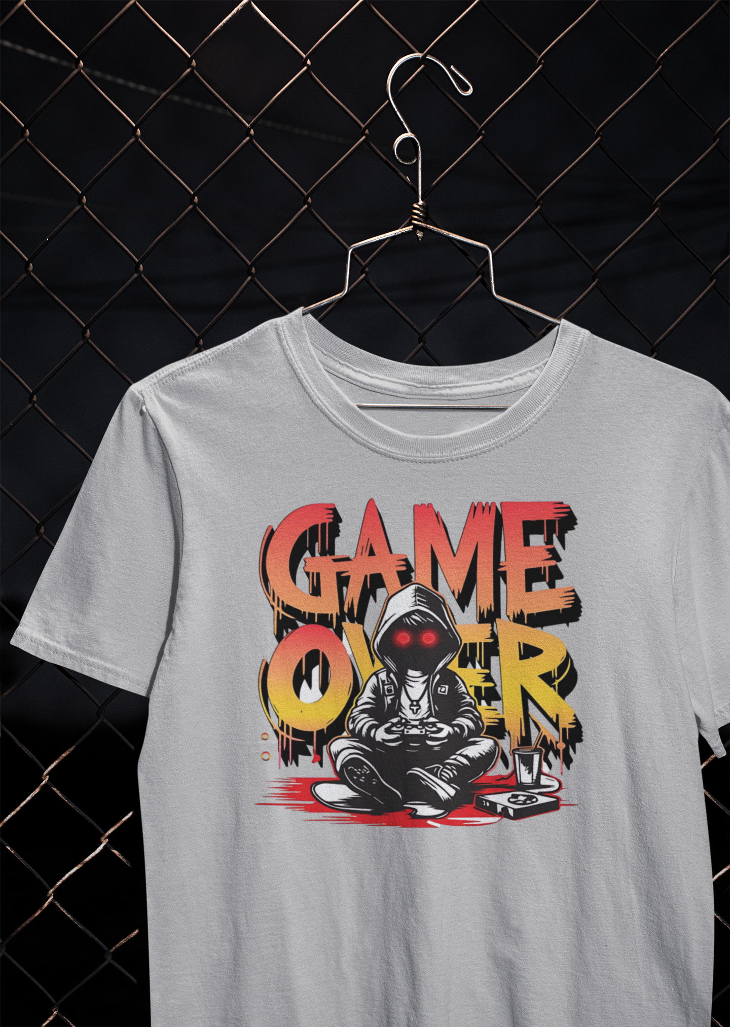 Game Over Premium Unisex T-Shirt mit Rundhalsausschnitt