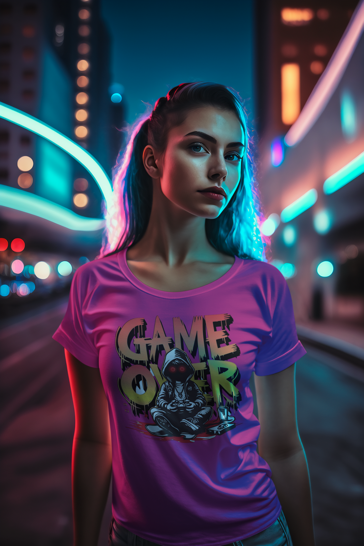 Game Over Premium Unisex T-Shirt mit Rundhalsausschnitt