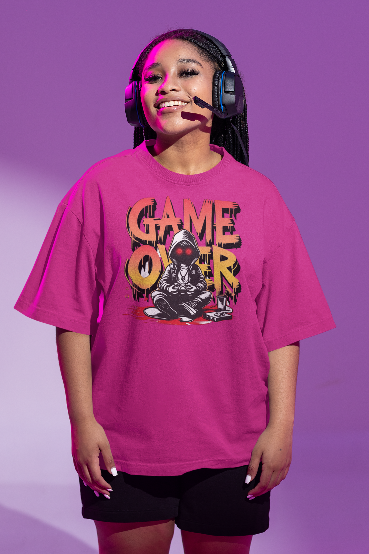 Game Over Premium Unisex T-Shirt mit Rundhalsausschnitt