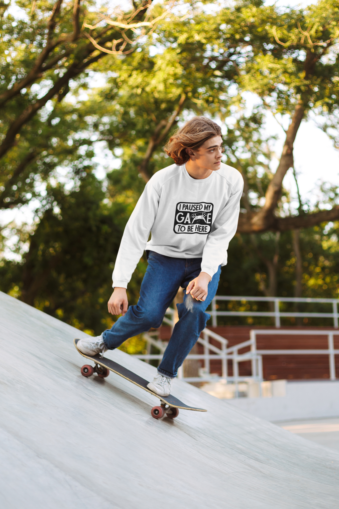 I PAUSED MY GAME TO BE HERE Kinder-Hoodie 4Y-14Y Jungs & Mädchen