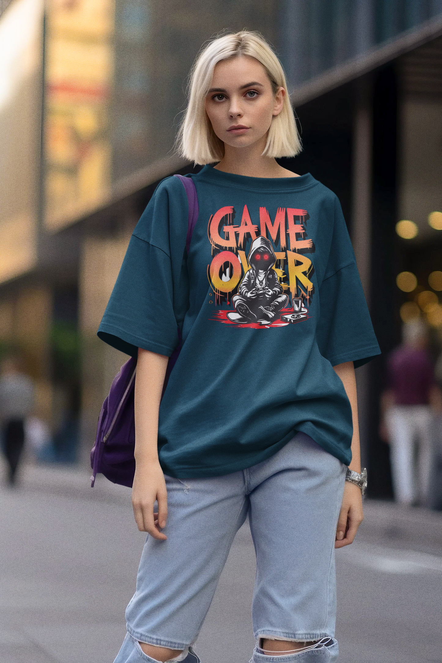 Game Over Premium Unisex T-Shirt mit Rundhalsausschnitt