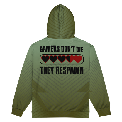 Gamer dont die Unisex Zip-Hoodie They Respawn